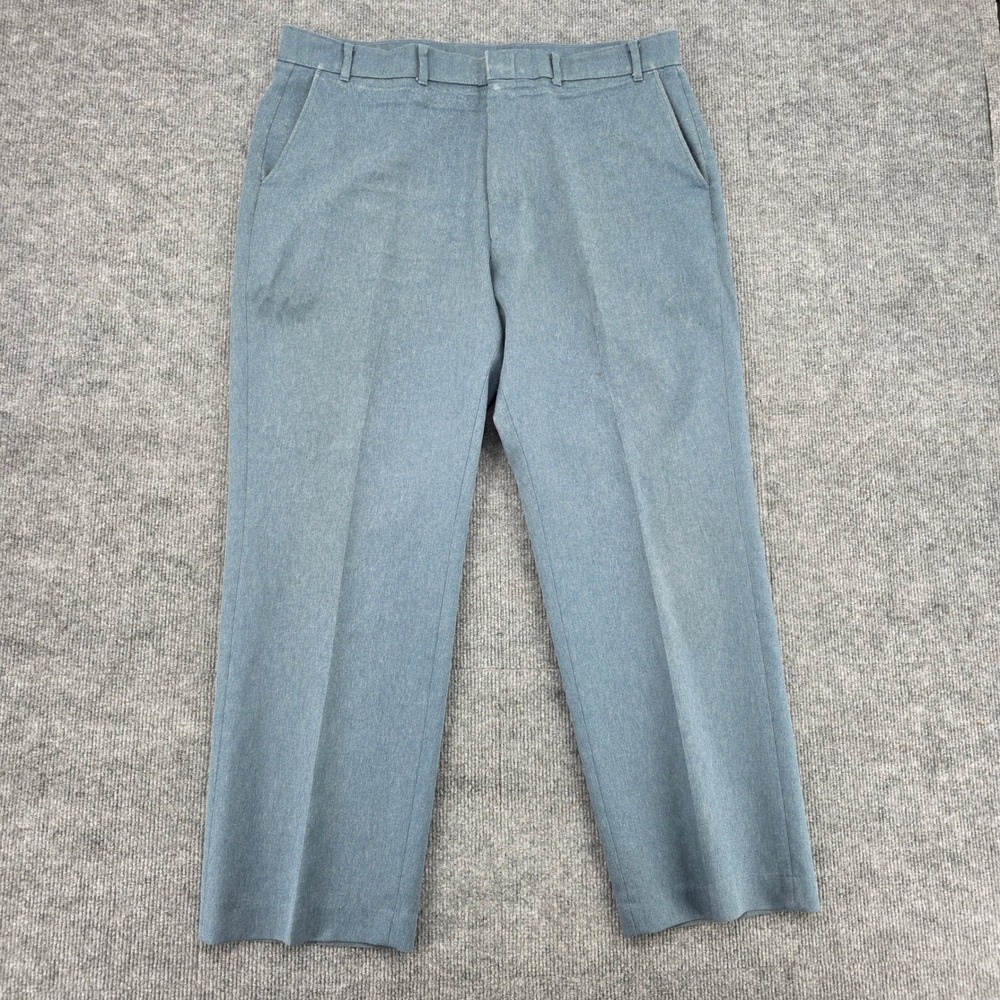 Vintage Levis Action Slacks Mens 38x28 Light Blue Heathered Dress Pants Trousers